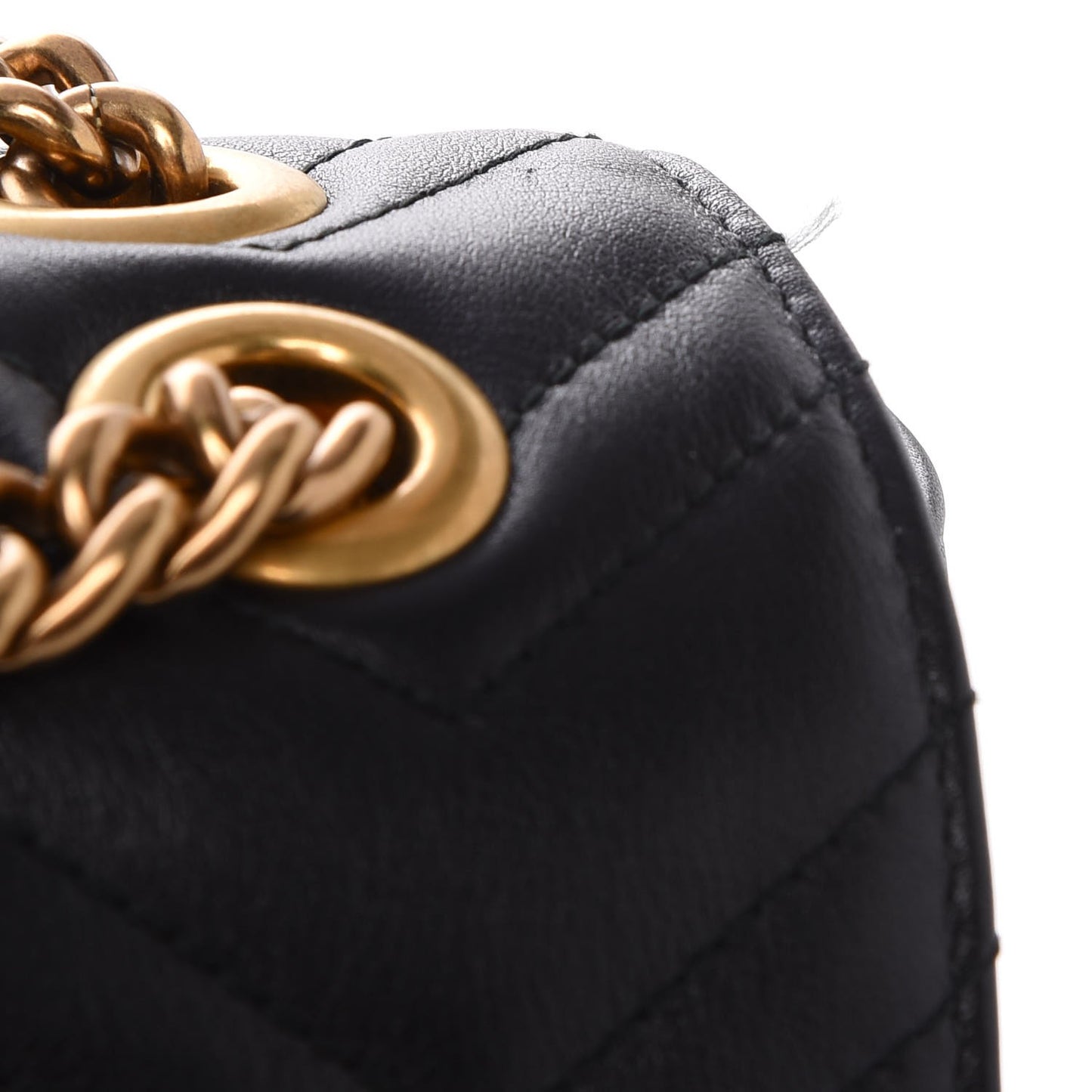 Calfskin Matelasse Maxi GG Marmont Top Handle Shoulder Bag Black