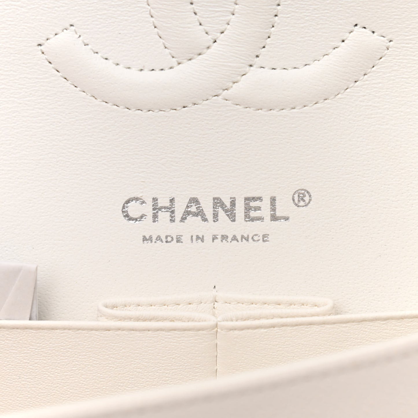 Caviar Quilted Medium Double Flap White