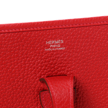 Hermes Taurillon Clemence Evelyne III PM Rouge Casaque 6 of 11