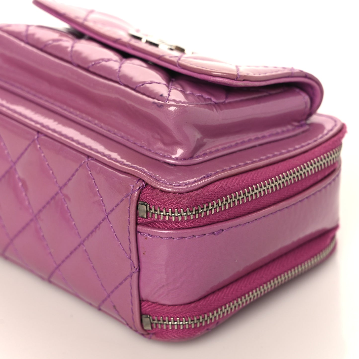 Patent Quilted Small Pocket Box Camera Case Purple