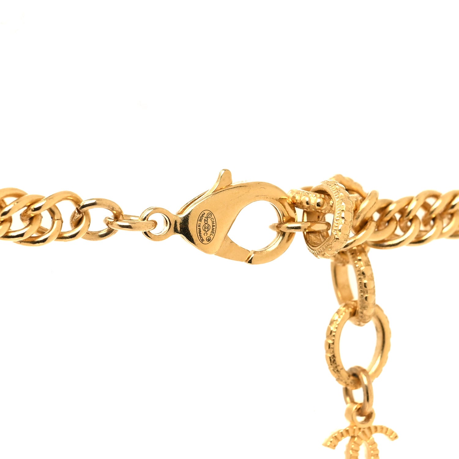 Chanel ID Dog Tag Charm Necklace Gold 4 of 4