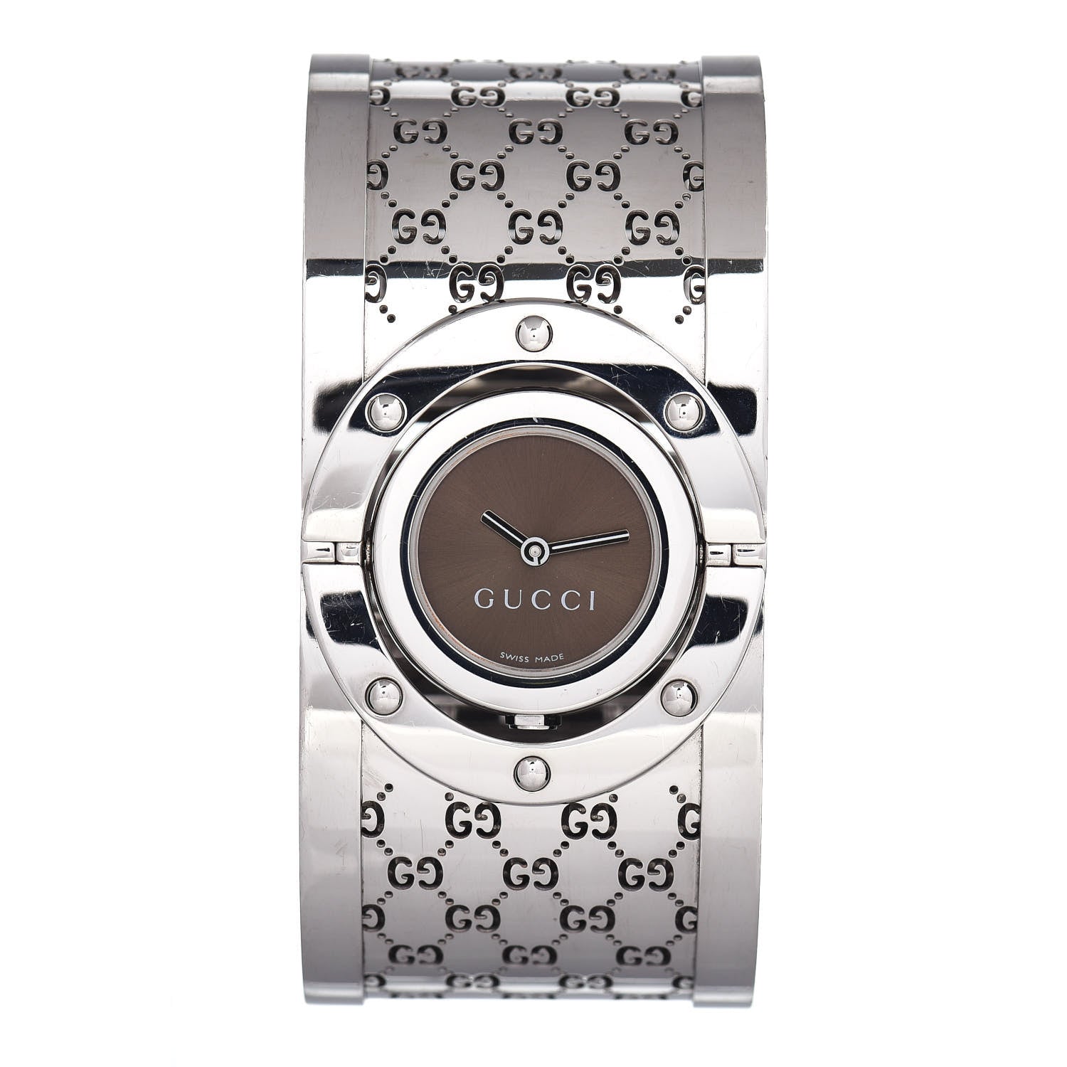 Gucci Stainless Steel 33mm Twirl Quartz Watch Brown 1 of 5