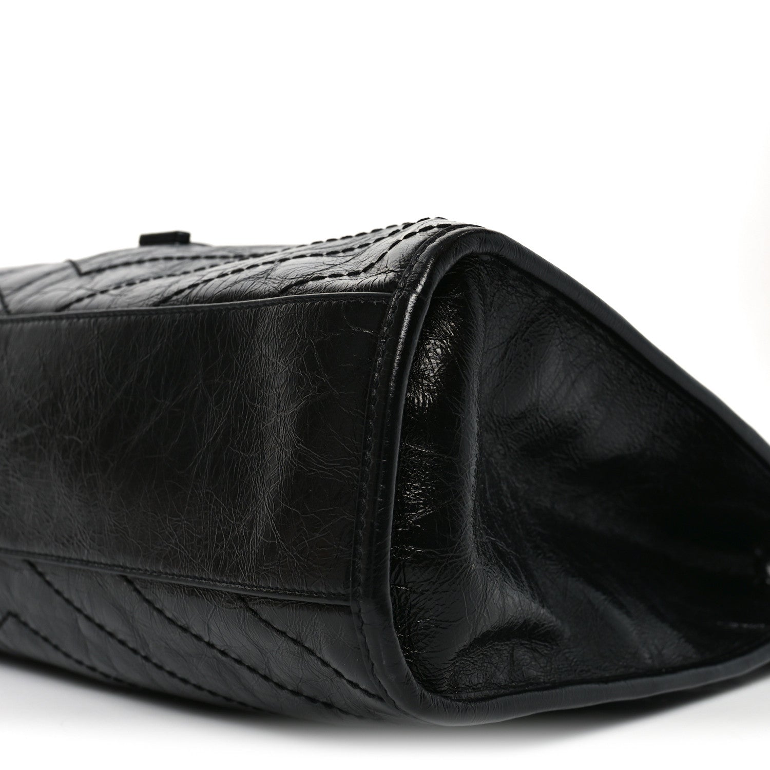 Saint Laurent Crinkled Calfskin Matelasse Monogram Medium Niki Shopper Tote Black 10 of 10