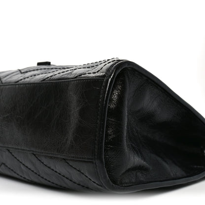 Saint Laurent Crinkled Calfskin Matelasse Monogram Medium Niki Shopper Tote Black 10 of 10