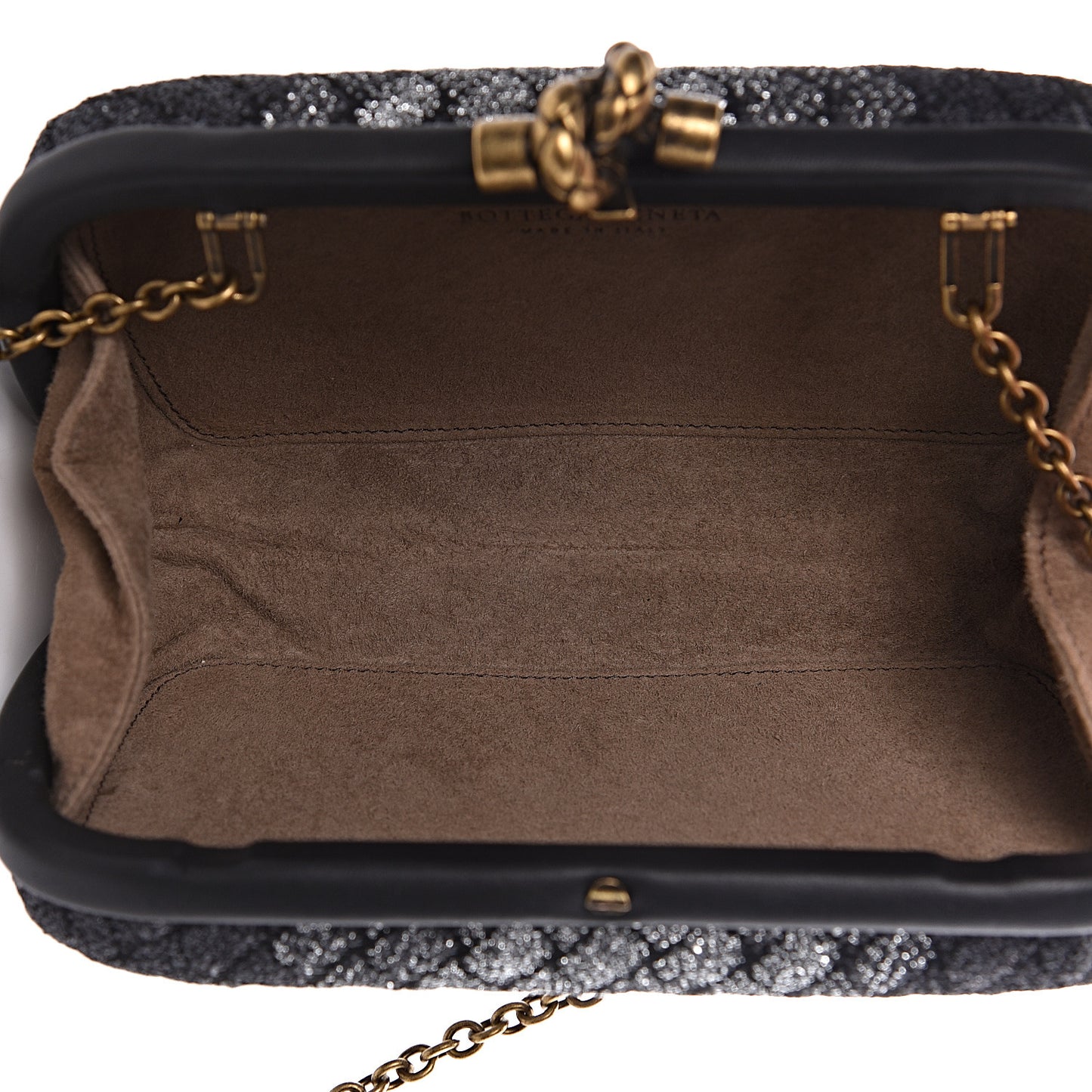 Lurex Intrecciato Chain Knot Clutch