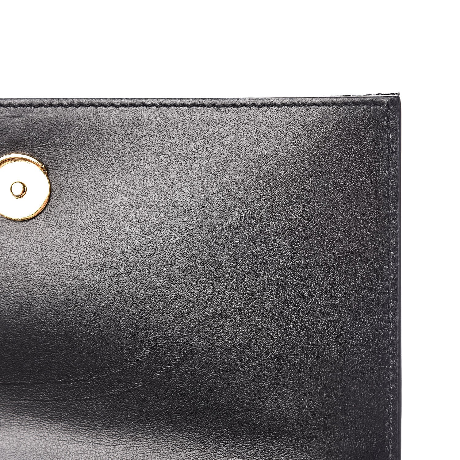 Saint Laurent Calfskin Crocodile Embossed Kate Monogram Tassel Chain Wallet Black 9 of 11