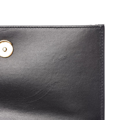 Saint Laurent Calfskin Crocodile Embossed Kate Monogram Tassel Chain Wallet Black 9 of 11