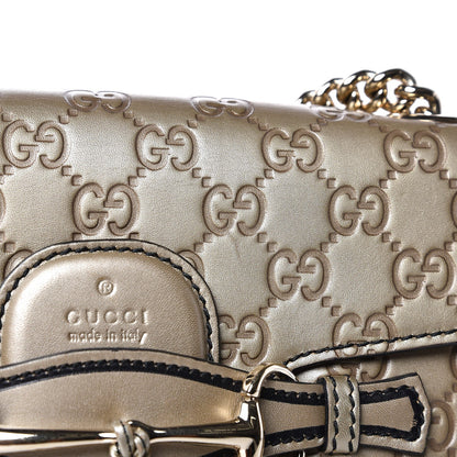 Gucci Guccissima Medium Emily Chain Shoulder Bag Gold 8 of 8