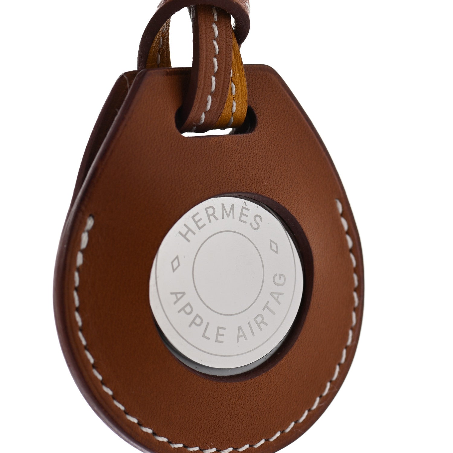 Hermes Fawn Barenia AirTag Bag Charm Fauve 4 of 4