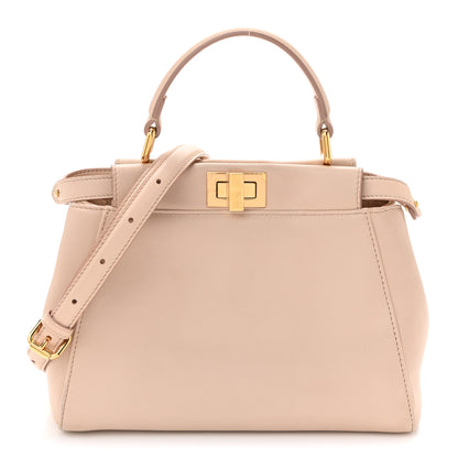 Fendi Nappa Mini Peekaboo Iconic Satchel Rosa Plaster 1 of 17