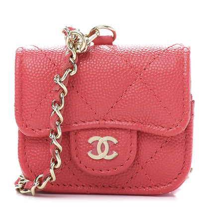 Chanel Caviar Quilted Airpods Pro Case Red 1 of 9