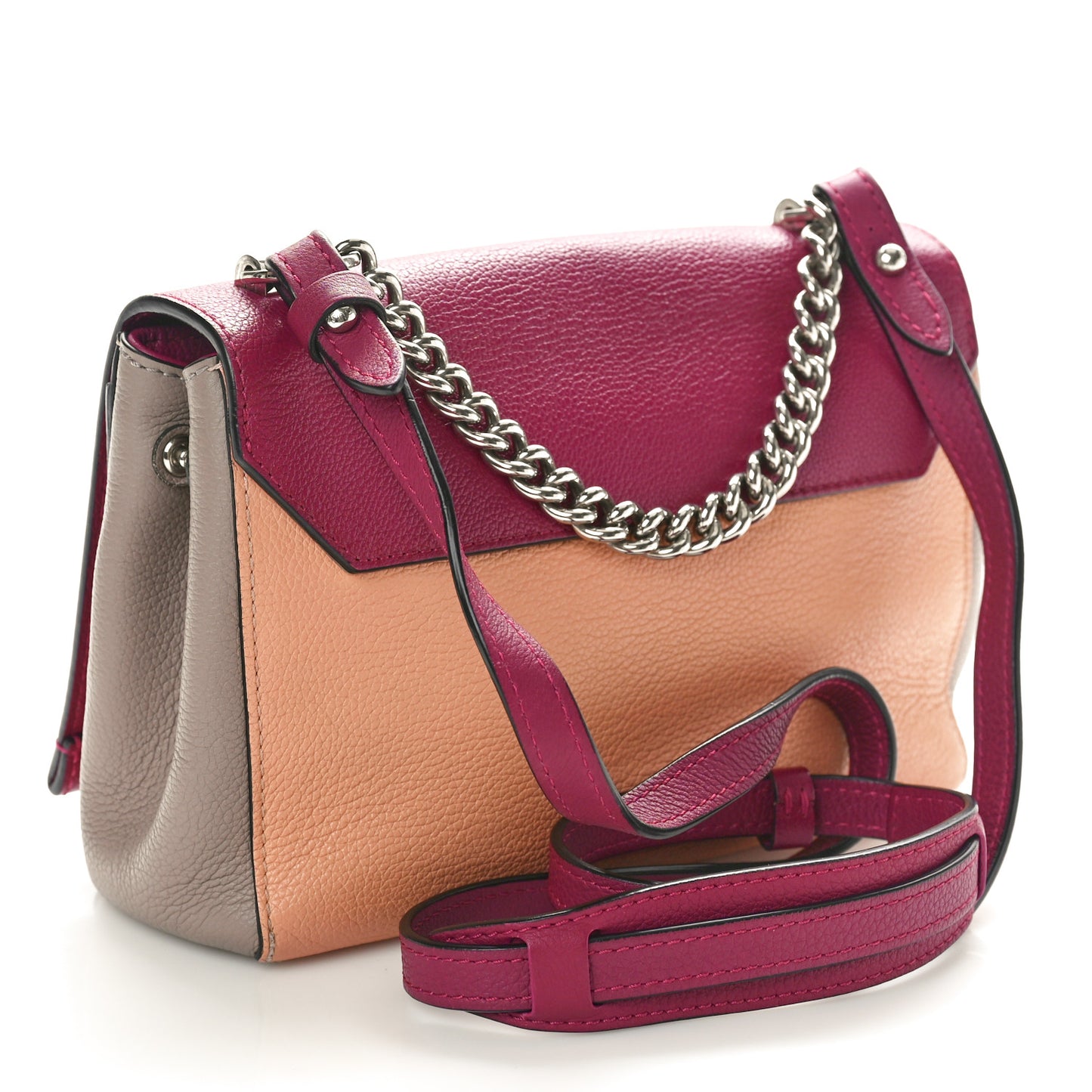 Calfskin Lockme II Chain Bag BB Grape Venus Raisin