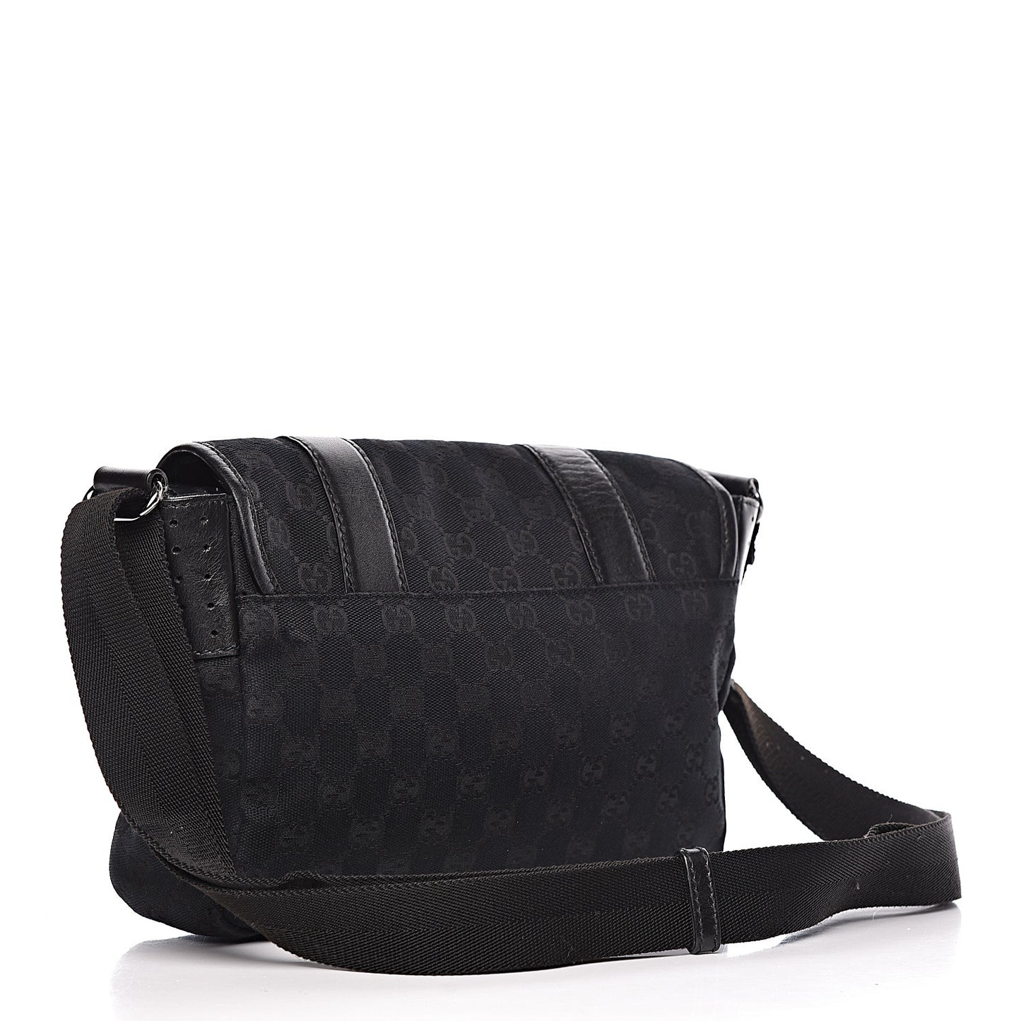 Monogram Small Double Buckle Flap Messenger Bag Black