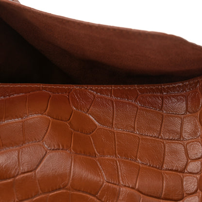 Balenciaga Extra Supple Calfskin Crocodile Embossed Small Tool 2.0 North-South Tote Camel 15 of 15