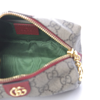 Gucci Soft GG Supreme Monogram Calfskin Small Ophidia Cosmetic Case Beige Ebony Hibiscus Red 5 of 9