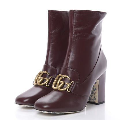 Gucci Malaga Kid GG Victoire 95mm Ankle Boots 40 Vintage Bordeaux 3 of 9