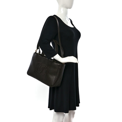 Chanel Caviar Timeless CC Large Tote Dark Brown 2 of 9