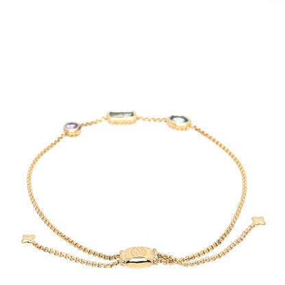 David Yurman 18K Yellow Gold Hampton Blue Topaz Aquamarine Tanzanite Novella Chain Bracelet 2 of 3