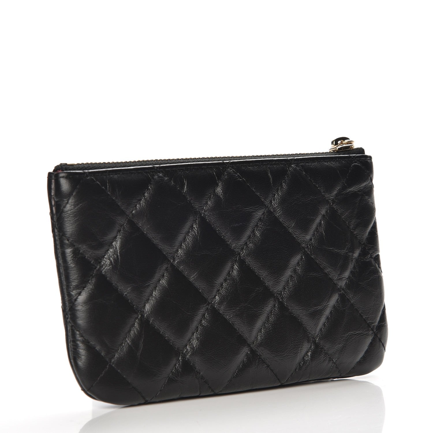 Chanel Aged Calfskin Quilted Small Lucky Charms Cosmetic Case Black 3 of 8