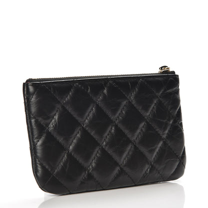 Chanel Aged Calfskin Quilted Small Lucky Charms Cosmetic Case Black 3 of 8