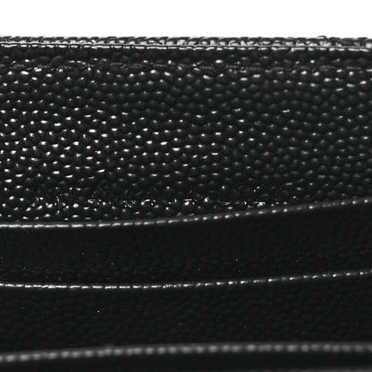 Saint Laurent Grain De Poudre Matelasse Chevron Small Monochrome Monogram Envelope Wallet Black 7 of 7