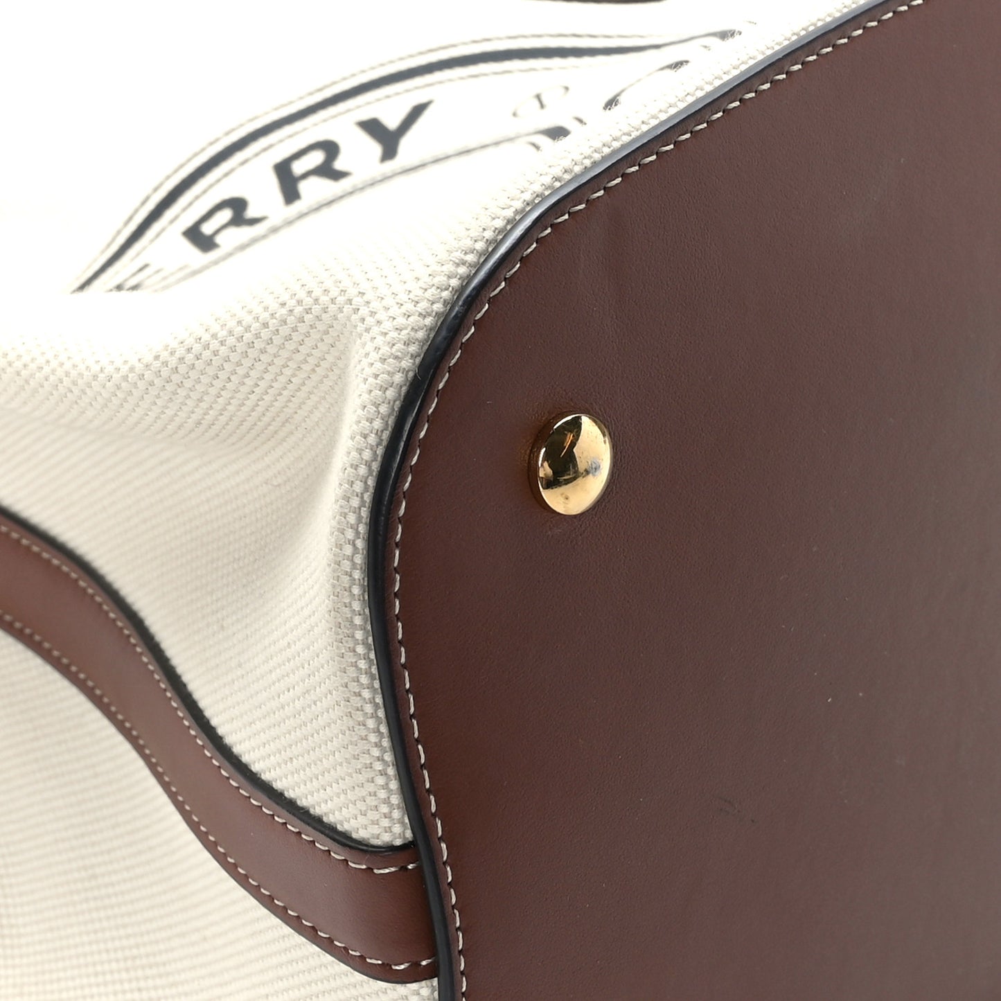 Canvas Cotton Small Peggy Bucket Bag Natural Gold