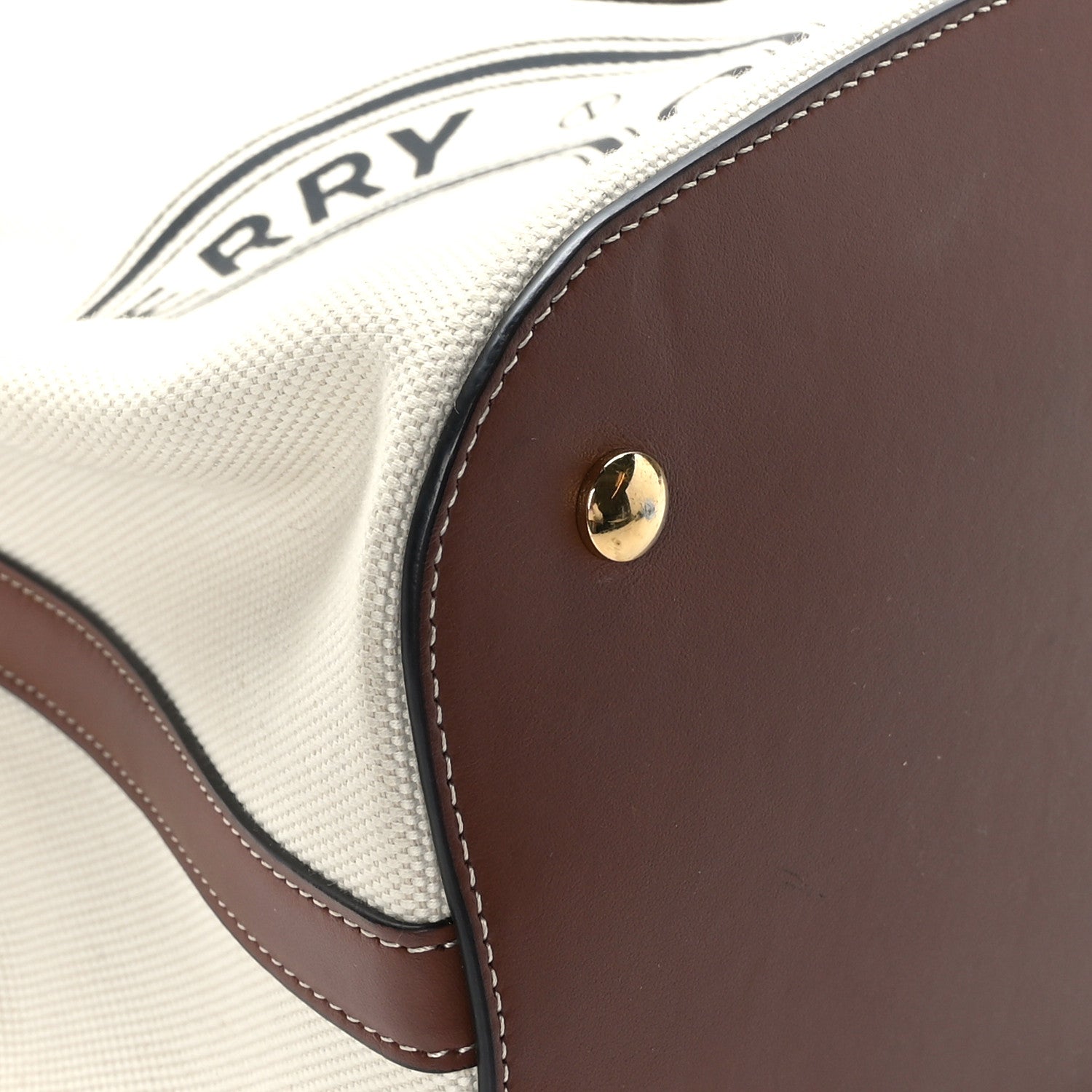 Burberry Canvas Cotton Small Peggy Bucket Bag Natural Gold 8 of 11