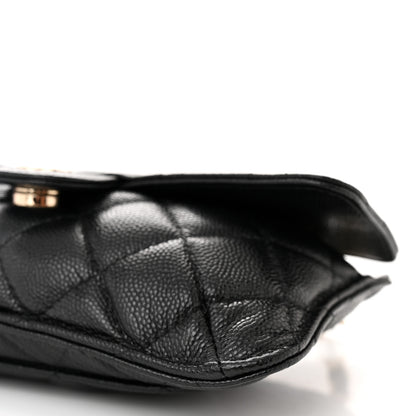 Chanel Caviar Fabric Graffiti Foldable Tote Bag With Chain Black Multicolor 17 of 18