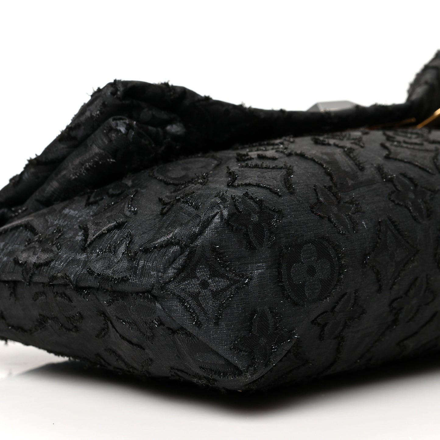 Lurex Quilted Monogram Altair Clutch Black