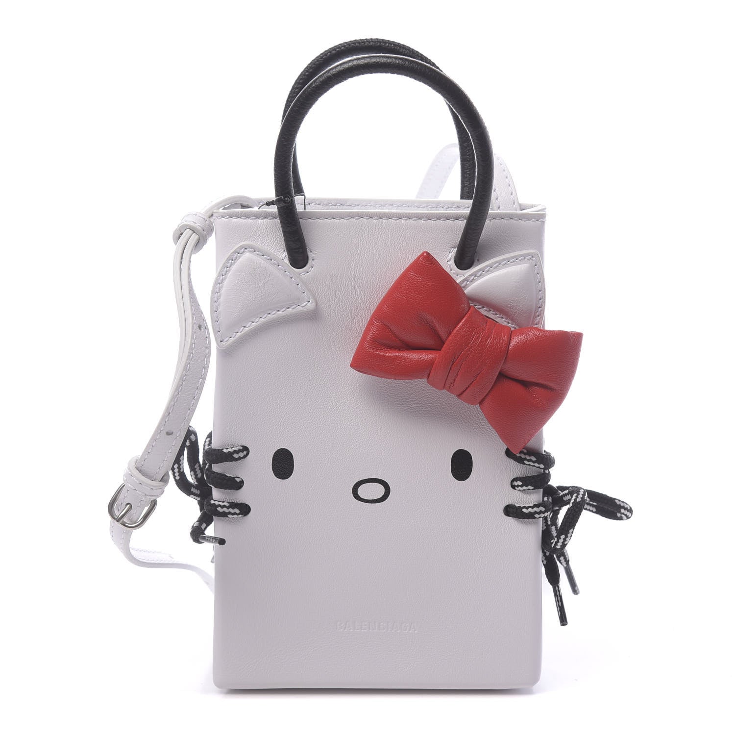 Balenciaga Calfskin Hello Kitty Phone Holder White 1 of 10