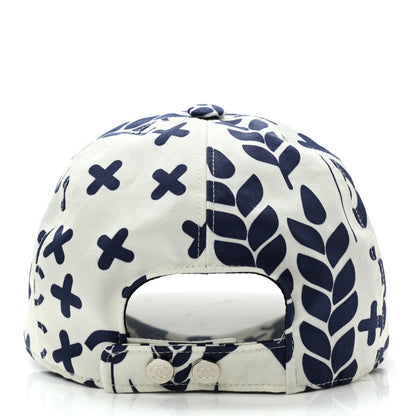 Chanel Cotton CC Cap Hat Navy White 6 of 8