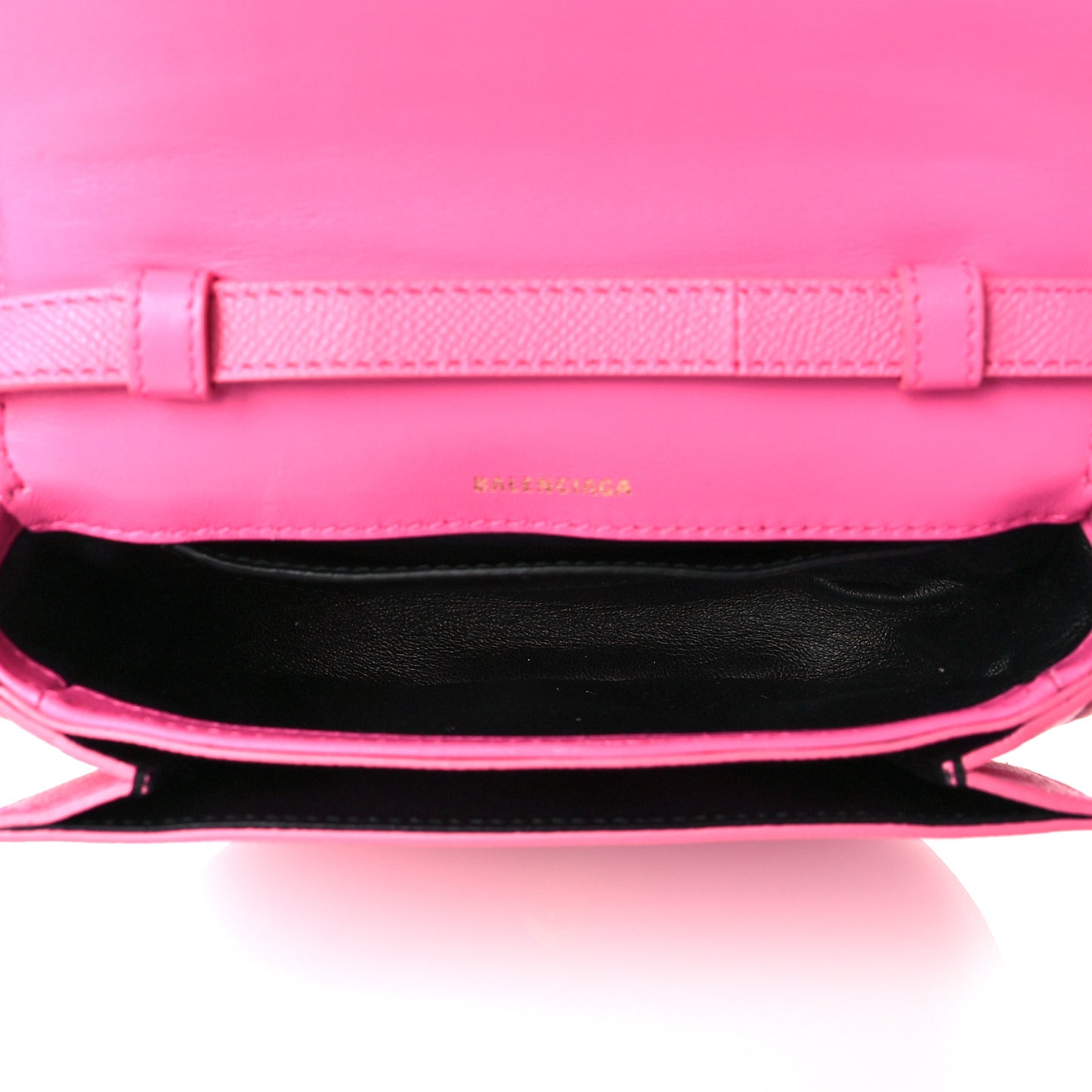 Signature Grained Calfskin Logo Print Ville Day Bag XS Rose Bubblegum Black