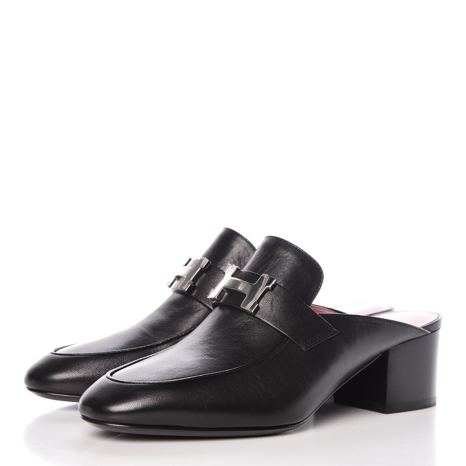 Hermes Goatskin Paradis Mules 37 Black 3 of 10