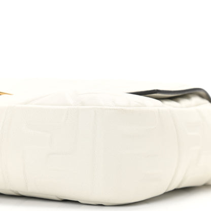 Fendi Nappa FF 1974 Embossed Baguette White 6 of 10