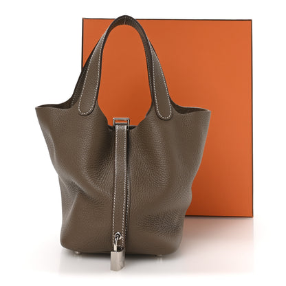 Hermes Taurillon Clemence Picotin Lock 18 PM Etoupe 13 of 13