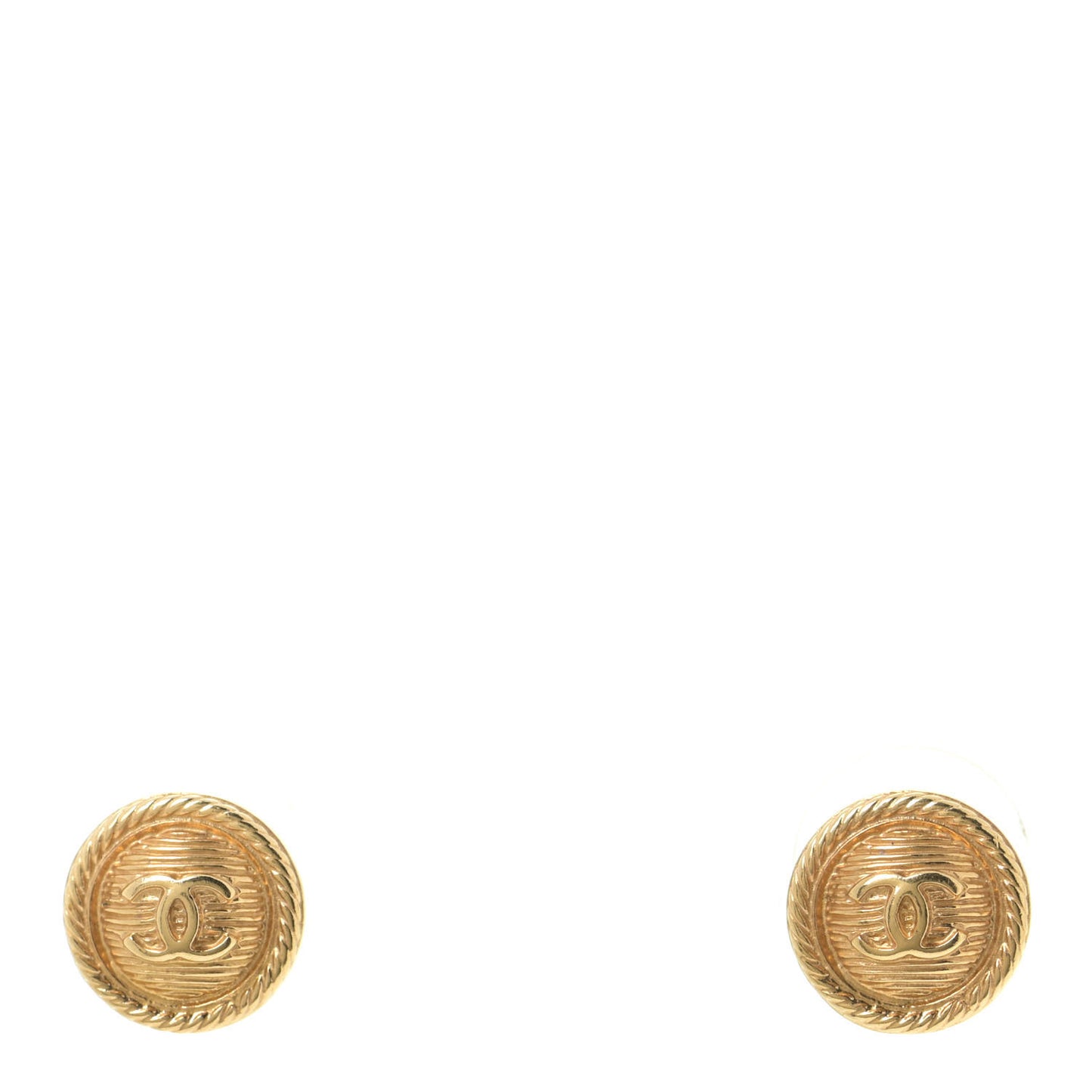 CC Button Earrings Gold