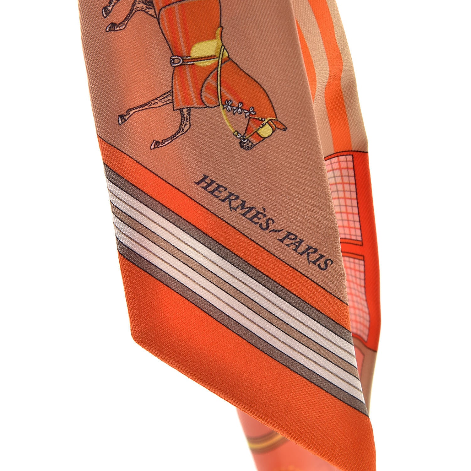 Hermes Silk Couvertures Nouvelles Twilly Orange Jaune Capucine 4 of 5
