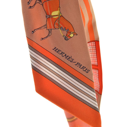 Hermes Silk Couvertures Nouvelles Twilly Orange Jaune Capucine 4 of 5
