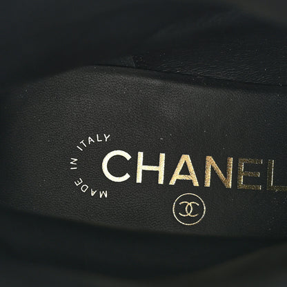Chanel Calfskin Cap Toe Combat Boots 40 Black 8 of 9