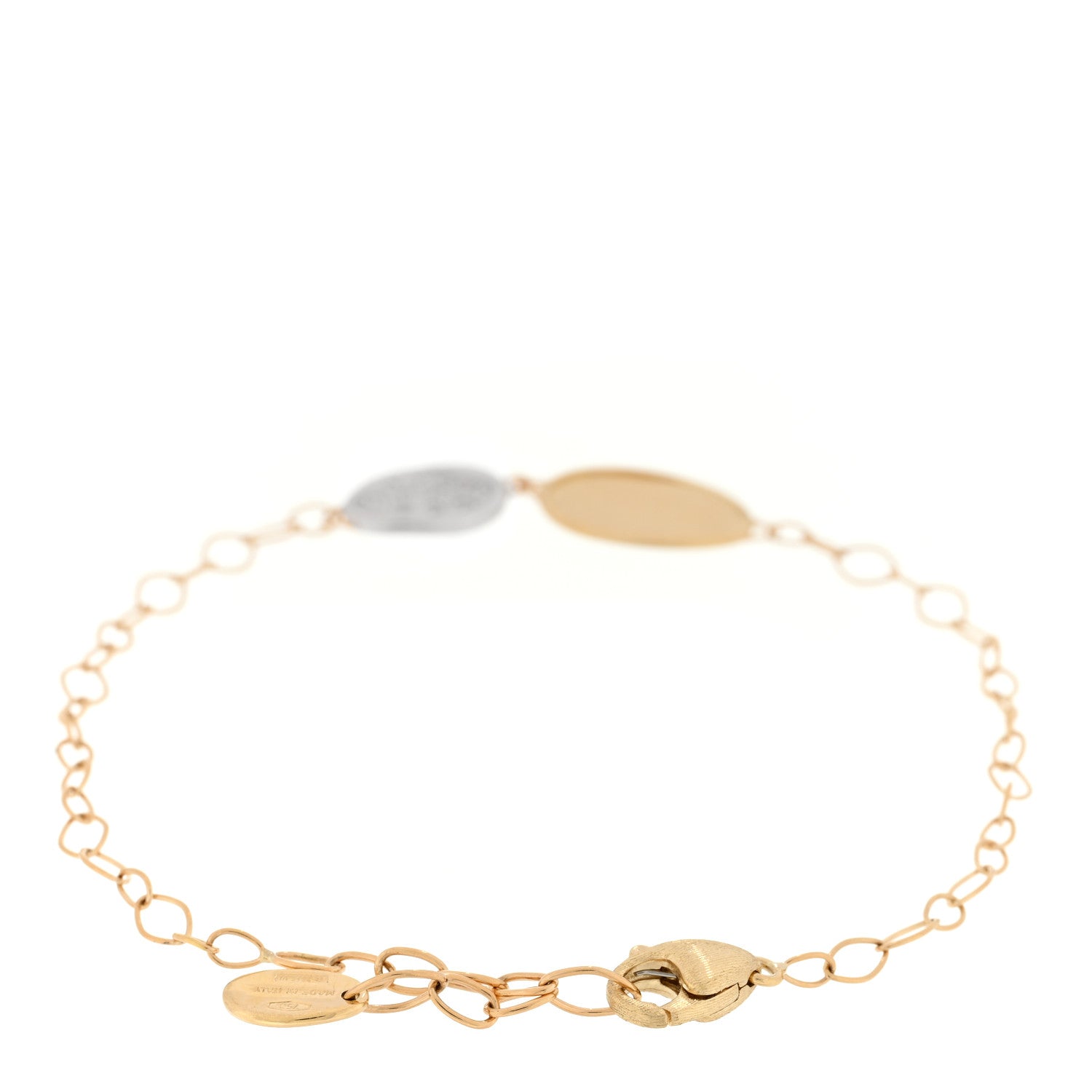 Marco Bicego 18K Yellow White Gold Diamond Lunaria Petite Double Leaf Bracelet 2 of 3