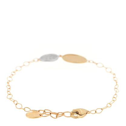 Marco Bicego 18K Yellow White Gold Diamond Lunaria Petite Double Leaf Bracelet 2 of 3