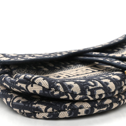 Christian Dior Oblique Embroidered Saddle Bag Blue 9 of 11