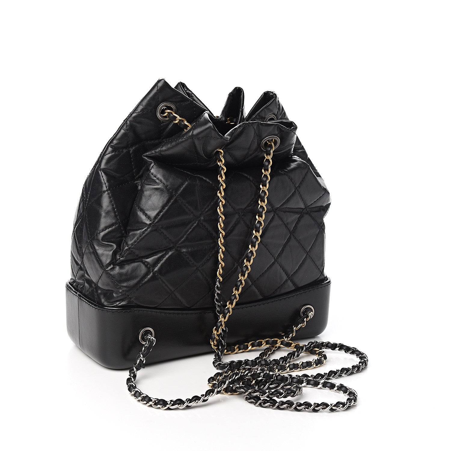 Chanel Aged Calfskin Quilted Gabrielle Backpack Black 2 of 10