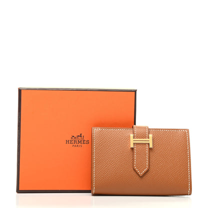 Hermes Epsom Bearn Card Holder Wallet Gold 7 of 7