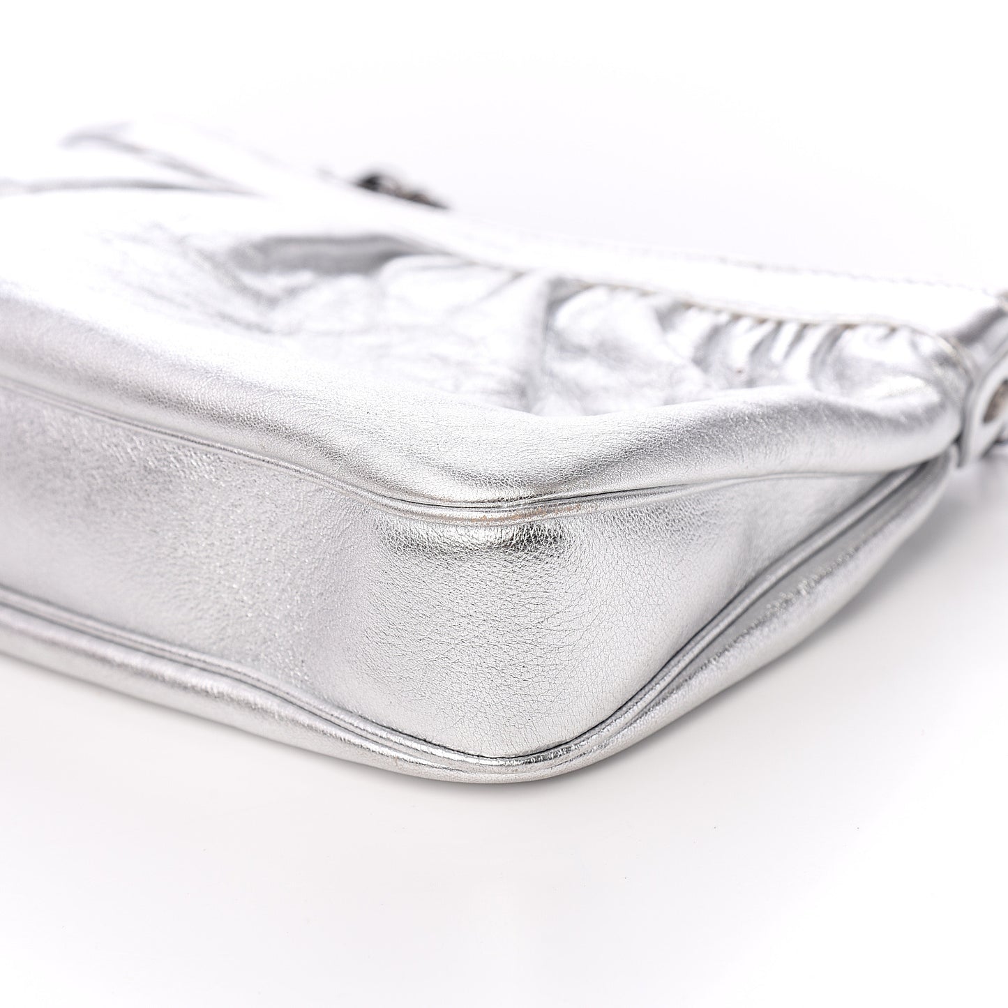Metallic Calfskin Pochette Silver