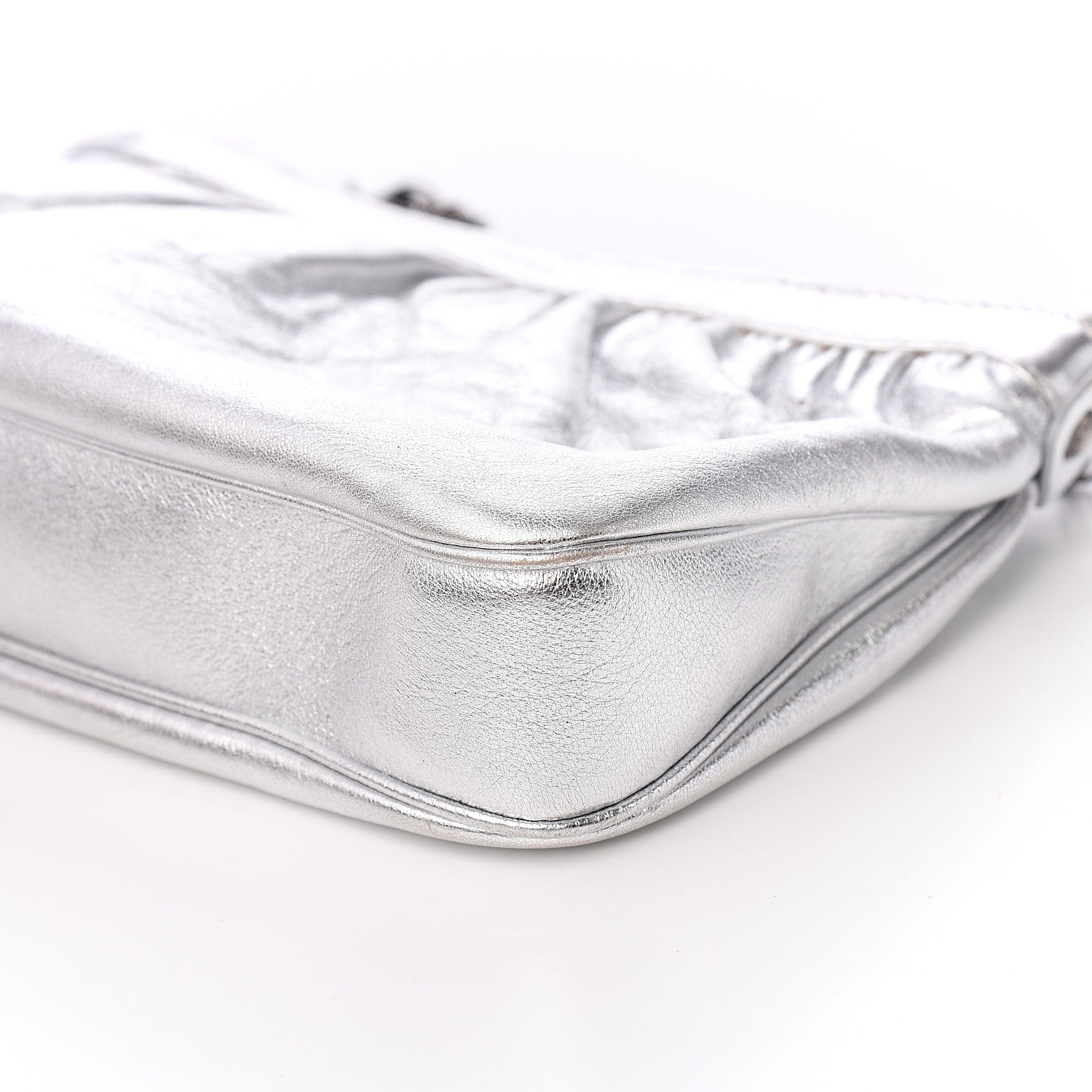 Burberry Metallic Calfskin Pochette Silver 10 of 11