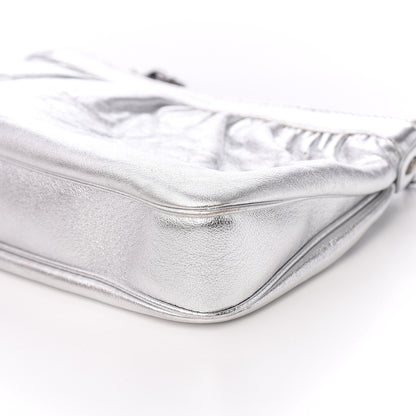 Burberry Metallic Calfskin Pochette Silver 10 of 11