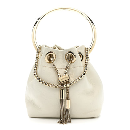 Jimmy Choo Goatskin Bon Bon Bucket Bag White 1 of 10