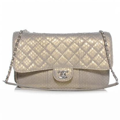 Chanel Iridescent Python Quilted Medium Clam Pocket Flap 1 of 7