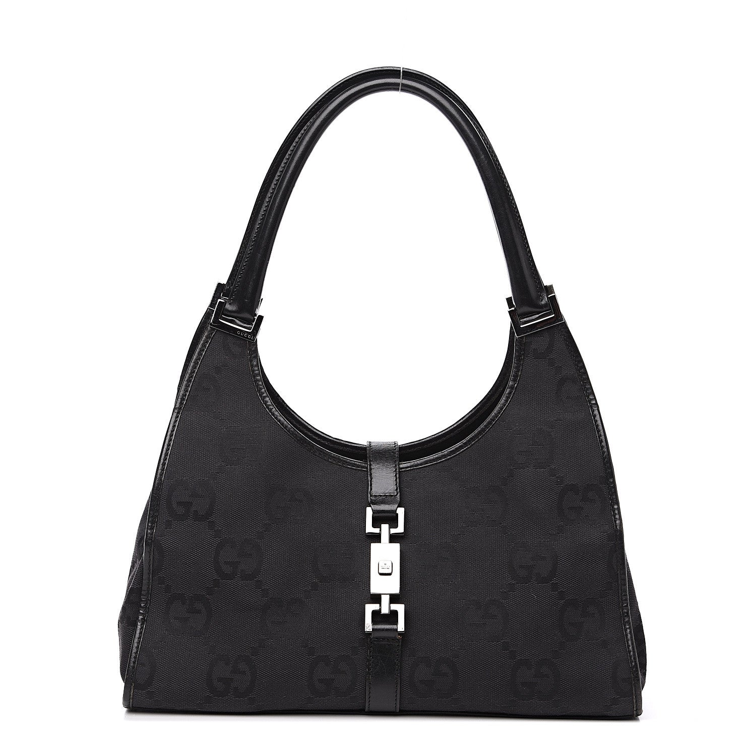 Gucci Monogram Jackie Shoulder Bag Black 1 of 17